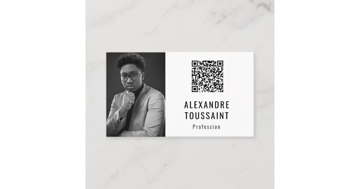 Business Card Template Portrait & QR Code | Zazzle