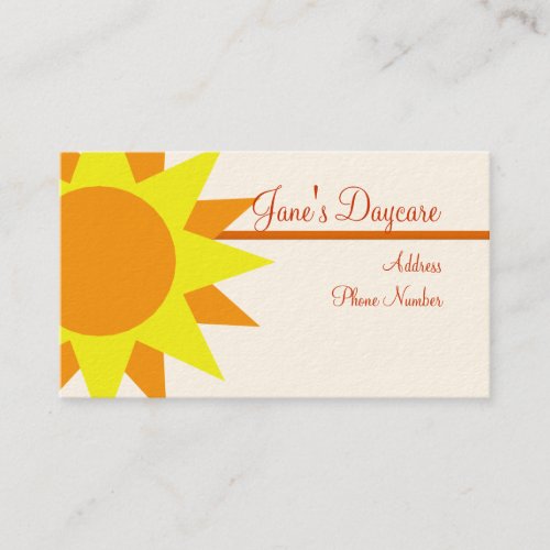 Business Card Template Rays of Sunshine