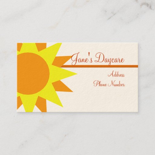 Customizable Business Card Template **Rays of Sunshine
