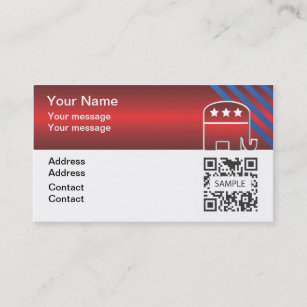 Business Card Template Republican Elephant
