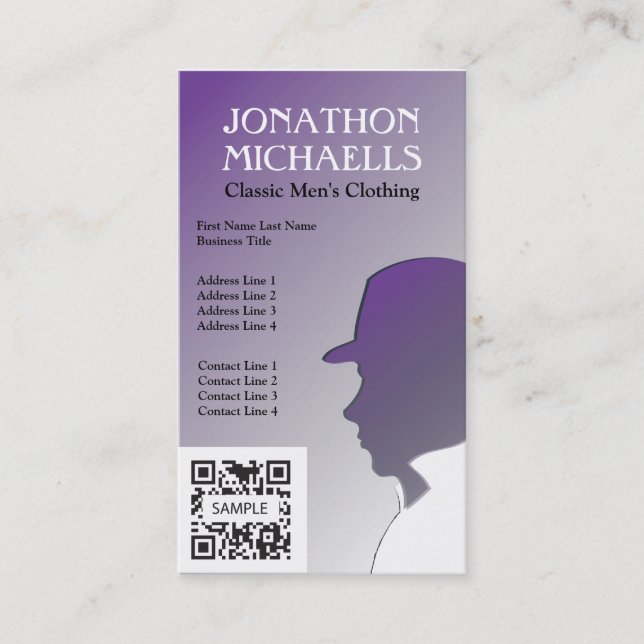 Business Card Template Retail Men's Clothing (Front)