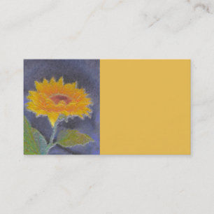 business card template sunflower art golden yellow