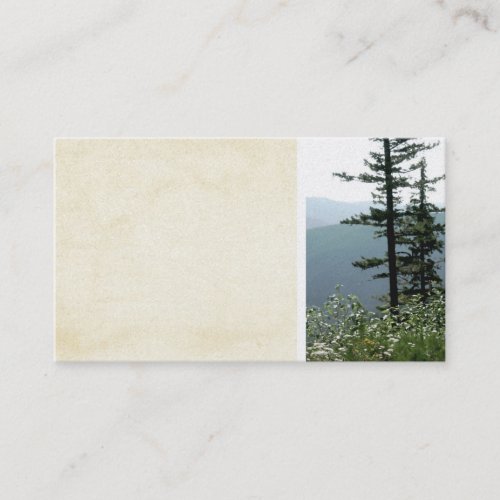 business card template vintage look mountain scene