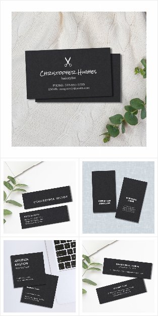 Business card template with premium black paper