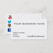 Business card template with social media icons 2 (Front/Back)
