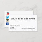 Business card template with social media icons 2