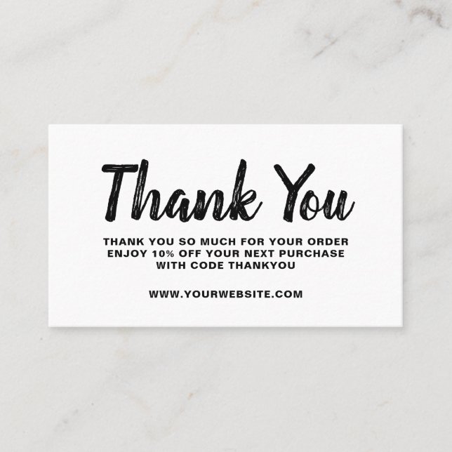 Business Card Thank You Order Modern Simple (Front)