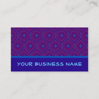 Business Card to Customize: Purple and Blue Ogees