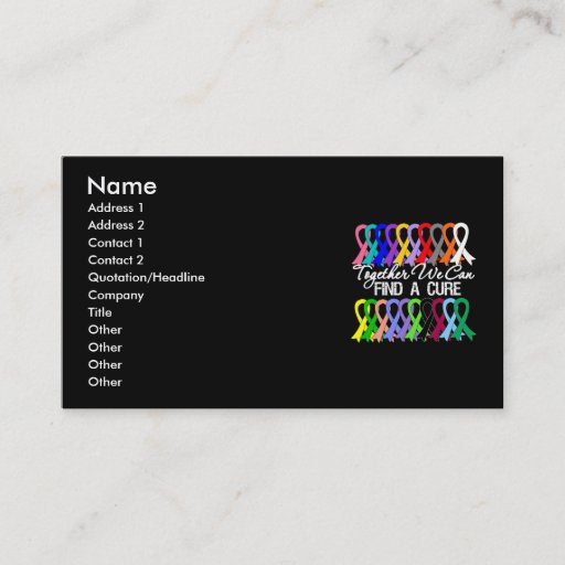 Customizable Business Card Together We Can Find A Cure Cancer