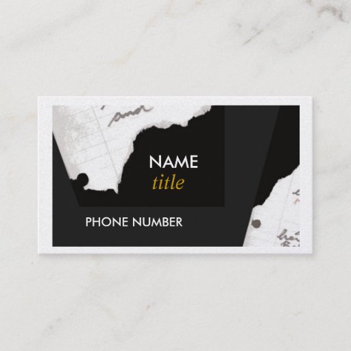 Customizable Business Card-Torn Edges