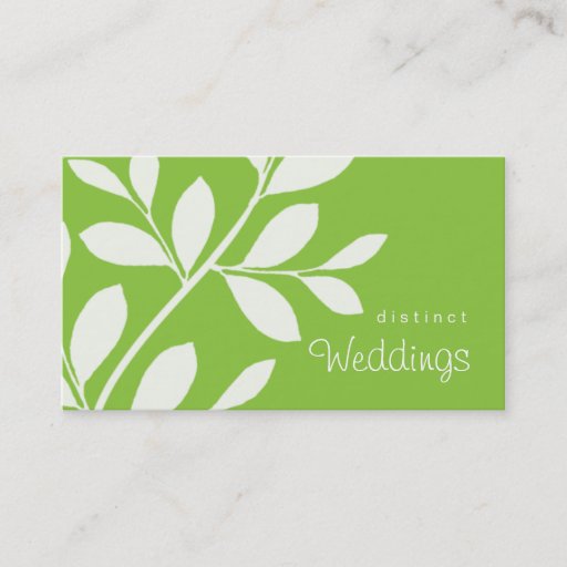 Customizable Business Card Tree Branch Wedding Planner green
