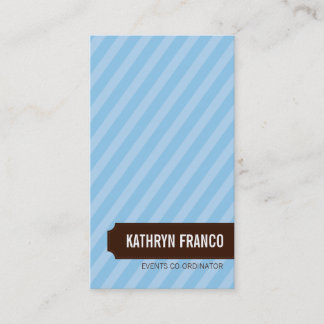 BUSINESS CARD trendy bold candy stripe pale blue