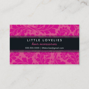 BUSINESS CARD trendy flourish fuschia pink black