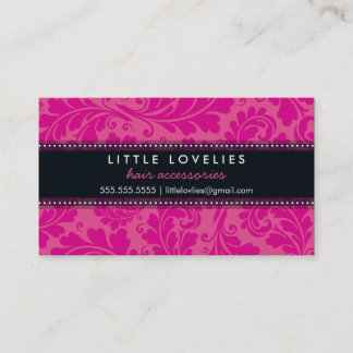 BUSINESS CARD trendy flourish fuschia pink black