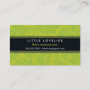 BUSINESS CARD trendy flourish lime green black