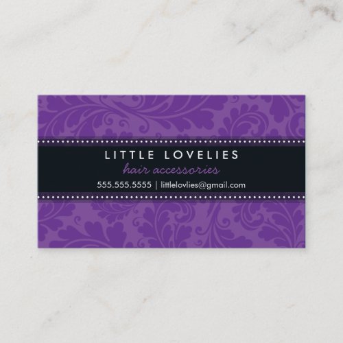 BUSINESS CARD trendy flourish violet purple black