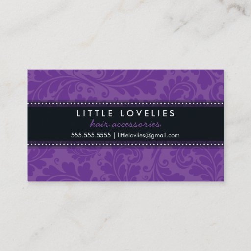 Customizable BUSINESS CARD trendy flourish violet purple black