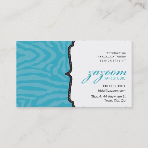 BUSINESS CARD trendy zebra stripe