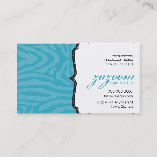 Customizable BUSINESS CARD trendy zebra stripe
