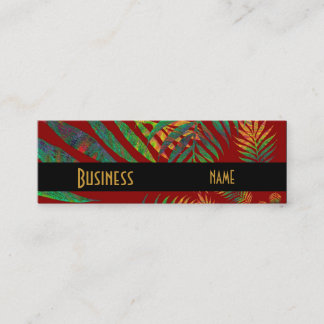 Business Card Tropical Red Ferns Skinny