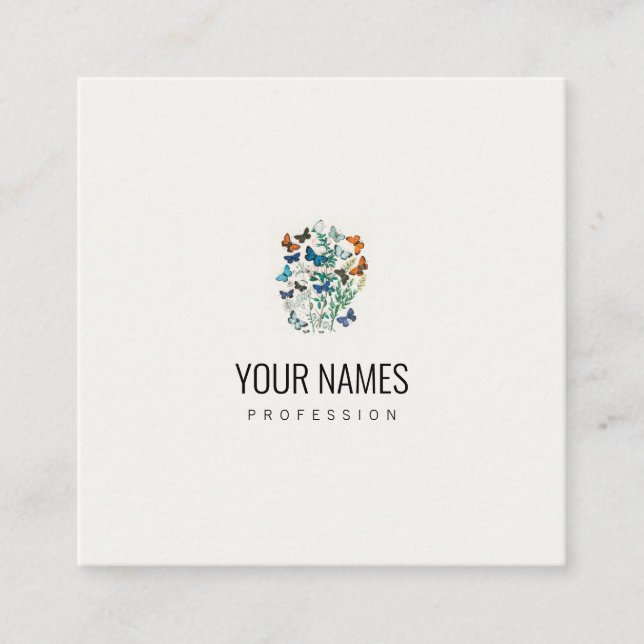 BUSINESS CARD : VINTAGE BUTTERFLY ILLUSTRATION (Front)