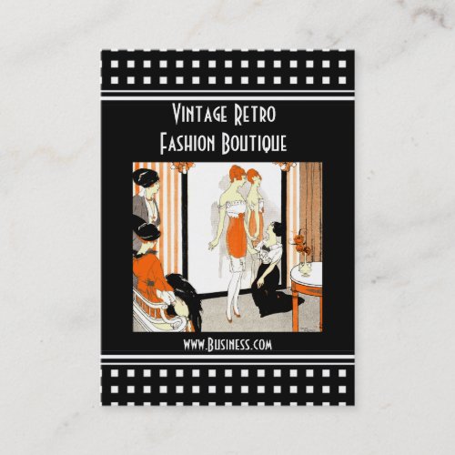 Business Card Vintage Retro Fashion Boutique