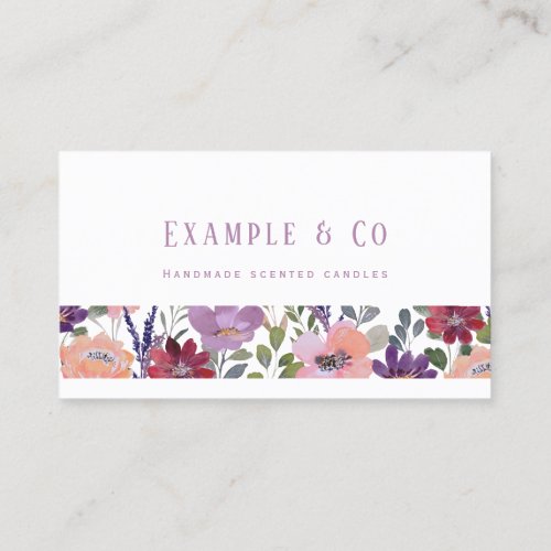 Business Card Vintage Watercolor Flowers Business Card