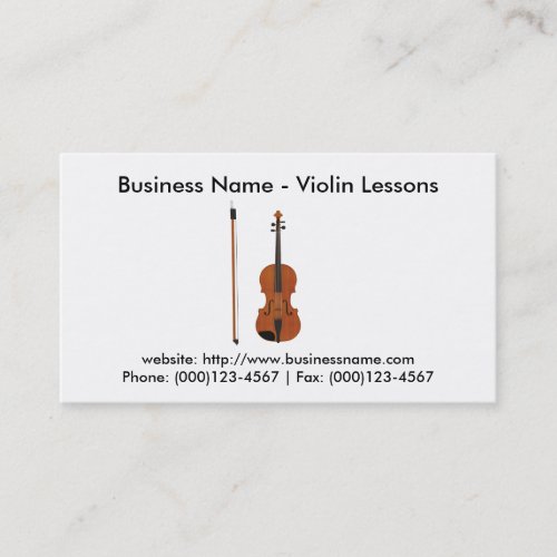 Business Card Violin Lessons Business Card