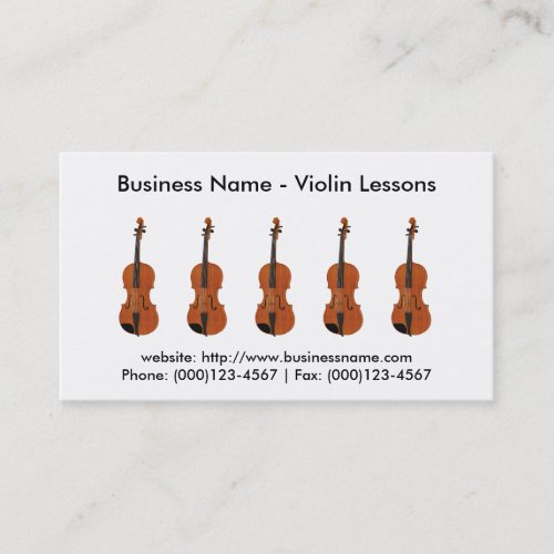 Business Card Violin Lessons Business Card