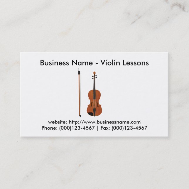 Business Card: Violin Lessons Card (Front)