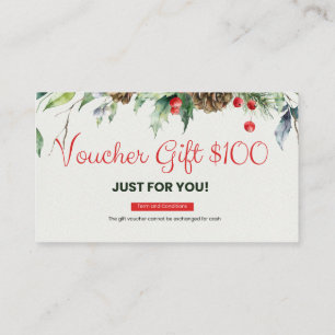 Business Card voucher $100