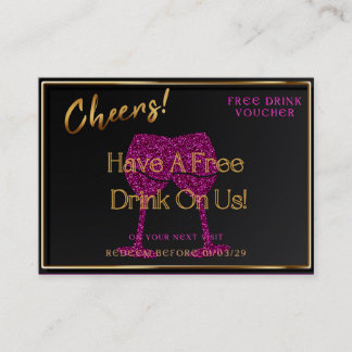 Business Card Voucher Free Drink Gift Certificate