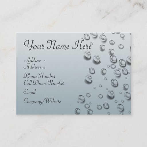 Customizable Business Card - Water Bubbles Silver