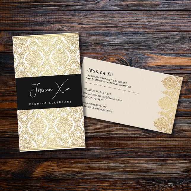 Business Card, Wedding Celebrant gold look  Business Card (Creator Uploaded)