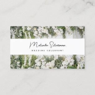 Business Card, Wedding Celebrant white and green Card