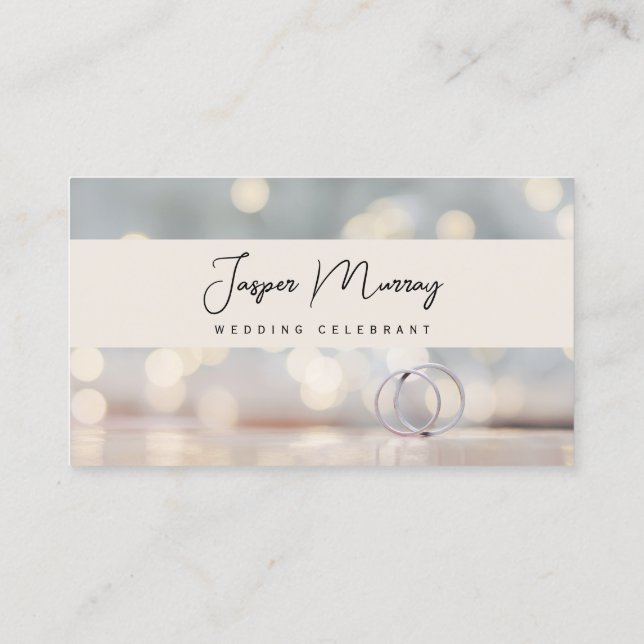 Business Card, Wedding Celebrant white and pastel Card (Back)