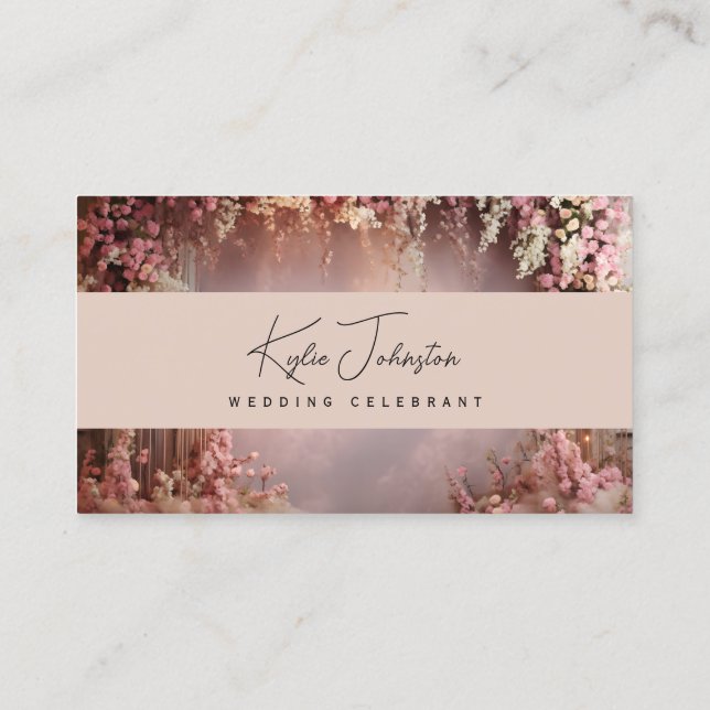 Business Card, Wedding Officiant soft tones Card (Back)
