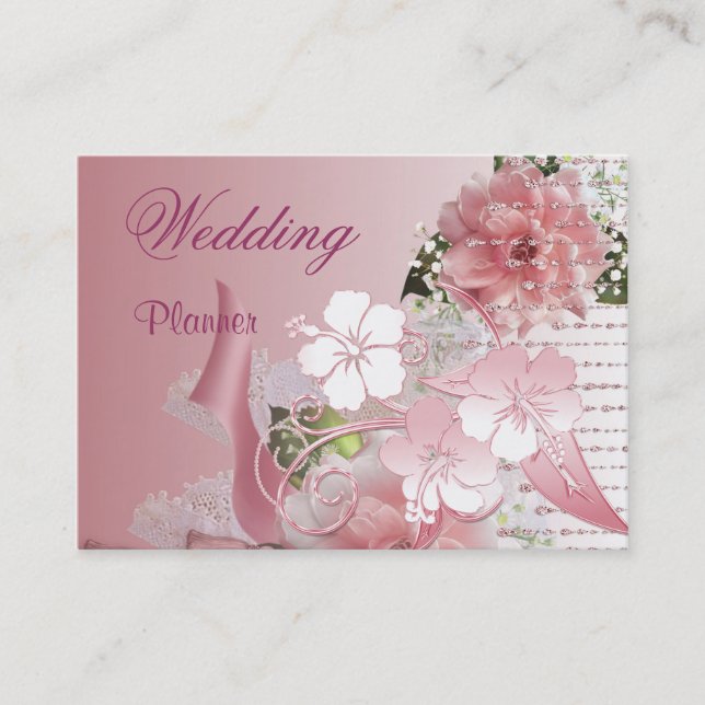 Business Card Wedding Planner Pink (Front)