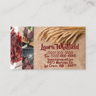 Business Card Wheat on Burlap Sack Country Rustic