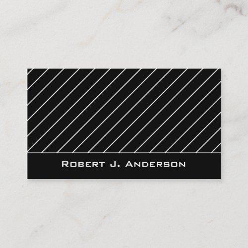 Business Card :: White &amp; Black Striped Modern