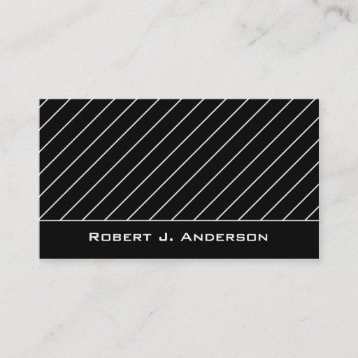 Customizable Business Card :: White & Black Striped Modern