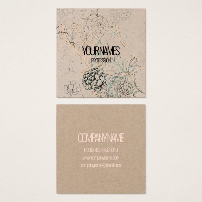 BUSINESS CARD : WILLIAM MORRIS : WILD TULIP (Front & Back)