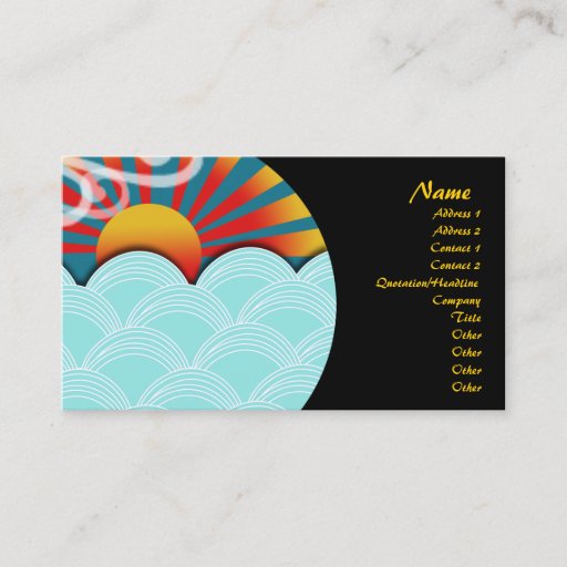 Customizable Business Card, wind water and buddha