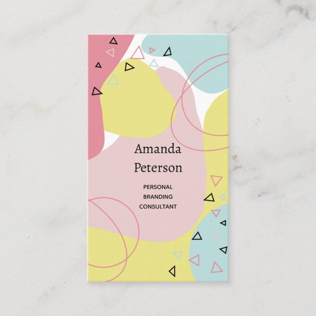 Business card with abstract colorful background (Front)
