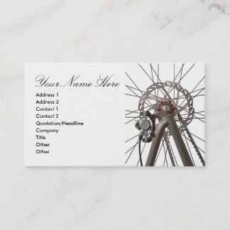 Business Card with Bicycle Back Wheel