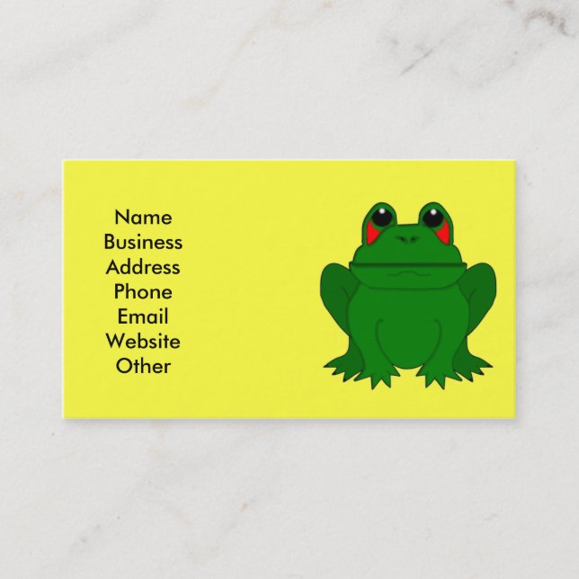 Business Card with Big Frog (Front)