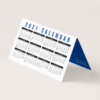 Business Card With Calendar 2021 by ICIDEM at Zazzle