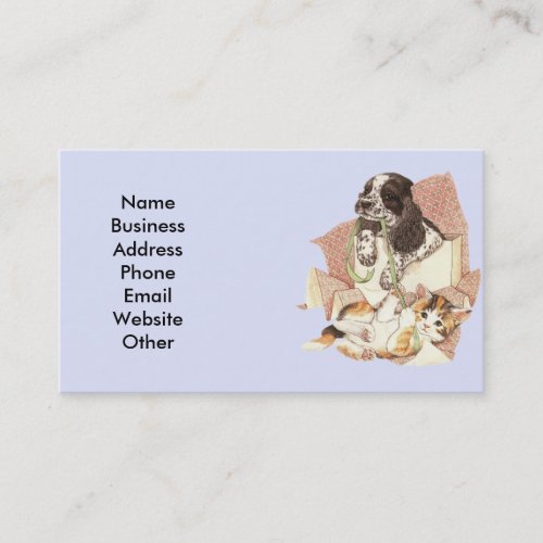 Business Card with Dog and Cat
