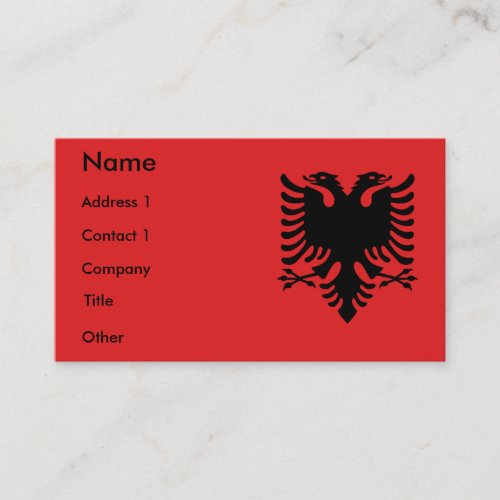 Business Card with Flag of Albania