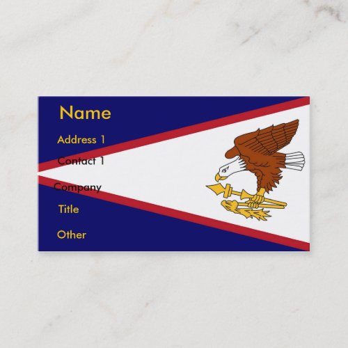Business Card with Flag of American Samoa USA